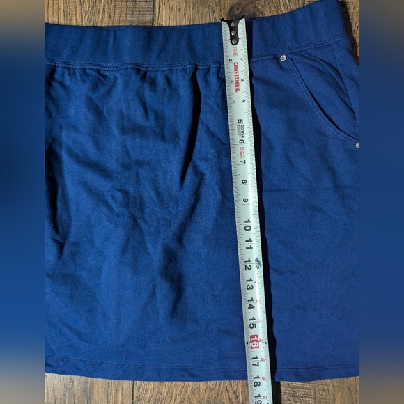 Quacker Factory Navy Blue Summer Fun Skort Medium Wash XLP Stone Embellish NWT - Picture 7 of 10